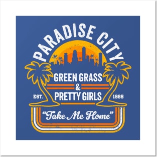 Paradise City - Green Grass & Pretty Girls - Funny 80's Classic Rock Posters and Art